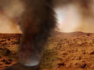 большая пылеватая буря на поверхности Марса